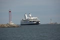 Cape May ferry boat turns into dock at Lewes, Delaware.