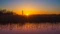 Cape May lighthouse sunset Royalty Free Stock Photo