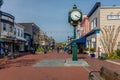Cape May NJ clock town at 4:20pm on Washington Mall on a sunny spring afternoon