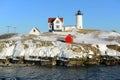 Cape Neddick Lighthouse, Old York Village, Maine Royalty Free Stock Photo