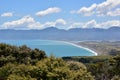 Cape Palliser bay view with coast and mountains in background Royalty Free Stock Photo