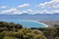 Cape Palliser bay view with coast and mountains in background