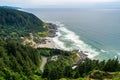 Cape Perpetua Scenic Overlook. Aerial view of the Cape Perpetua coastline from the Devils Churn to the Cooks Chasm, Yachats,