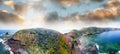 Cape Schanck mountains and ocean aerial view, Mornington Peninsula, Australia