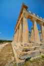 Cape Sounion. The site of ruins of an ancient Greek temple of Poseidon, the god of the sea in classical mythology. Royalty Free Stock Photo