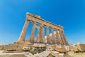 Cape Sounion. The site of ruins of an ancient Greek temple of Poseidon, the god of the sea in classical mythology. Royalty Free Stock Photo