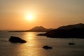 Cape Sounion Sunset, Ancient temple of Poseidon, Cape Sounio Royalty Free Stock Photo