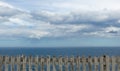 Ocean, Fence and Sky - Cape Spear, Newfoundland Royalty Free Stock Photo