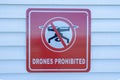 A Drones Prohibited sign at a National parks banning the use of UAV\'s.