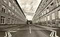 Cape Street, with Victorian warehouses, built for the textile industry in, Bradford, UK