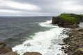 Cape Tobizin on the Russian island in Vladivostok during windy stormy weather