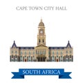 Cape Town City Hall in South Africa Flat web vecto Royalty Free Stock Photo