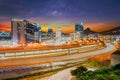 Cape Town city at night illuminated skylines and streets Royalty Free Stock Photo