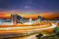 Cape Town city at night illuminated skylines and streets in Western Cape South Africa Royalty Free Stock Photo