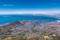 Cape Town city and ocean view from the top of Table Mountain Royalty Free Stock Photo