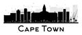 Cape Town City skyline black and white silhouette. Royalty Free Stock Photo