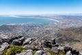 Cape Town City View From the Table Mountain Royalty Free Stock Photo