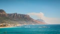 Cape Town coastline with a fire in the background Royalty Free Stock Photo