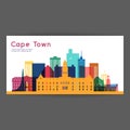 Cape Town colorful architecture vector illustration