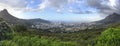 Cape Town Panorama from under the Table Mountain Royalty Free Stock Photo