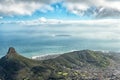 View from the top of Table mountain in Cape Town Royalty Free Stock Photo