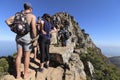 Overcrowding and overtourism on Lion`s Head mountain in Cape Town