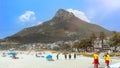 Clifton Beaches in Cape Town with Table Mountain in background Royalty Free Stock Photo