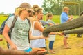 people feeding Elephants