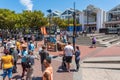 Cape Town, South Africa - January 29, 2020: Street musicians play an African marimba instrument