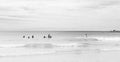 Kids Swimming on Fish Hoek beach on a cloudy day