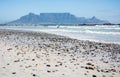 View of Table Mountain from Blouberg beach in Cape Town Royalty Free Stock Photo