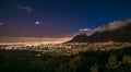 Cape Town, South Africa at night, view from Signal Hill Royalty Free Stock Photo