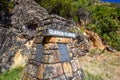 Close up of a marker stone at Clarence Drive R44 scenic route