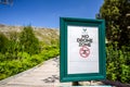 Close up of a `No drone zone` prohibition sign at the entrance of Silvermine Nature Reserve