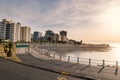 Sea point district streets and embankment sunset view, Cape Town