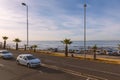 Sea point district streets and embankment sunset view, Cape Town