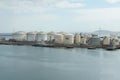 Oil terminal and storage tank facility owned by FFS Refiners in port of Cape Town.