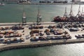 Aerial view of a container port in South Africa