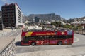 Cape Town tour bus viewing the city and Table Mountain. Royalty Free Stock Photo