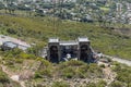 Bottom cableway building on Table Mountain seen from cable car Royalty Free Stock Photo