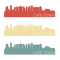 Cape Town South Africa Skyline Silhouette City Stamp Vector Color Vintage Set Logo Clip Art Illustration. Royalty Free Stock Photo