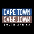 Cape Town South Africa vector design on white background. Royalty Free Stock Photo