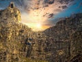 Cape town table mountain aerial view Royalty Free Stock Photo