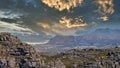 Cape town table mountain aerial view Royalty Free Stock Photo