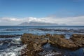 Cape Town and Table Mountain as seen from Robben Island Royalty Free Stock Photo