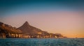 Cape Town with Table Top Mountain and Lions Head at Sunset Royalty Free Stock Photo