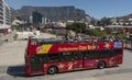 Cape Town tour bus viewing the city and Table Mountain. Royalty Free Stock Photo