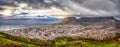 cape town, view of the city panorama from above, table mountain Royalty Free Stock Photo