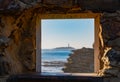 Cape of trafalgar seen from a window in CaÃ±os de Meca