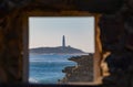 Cape of trafalgar seen from a window in CaÃ±os de Meca